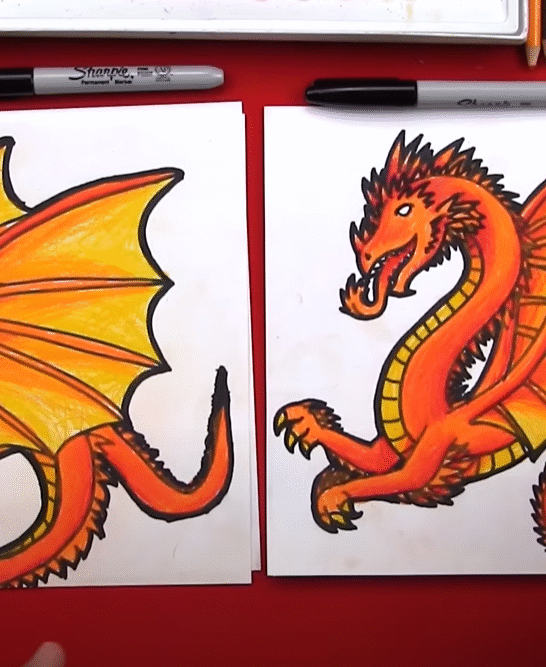 How to Draw a Fire Dragon (Step-by-Step for Kids)