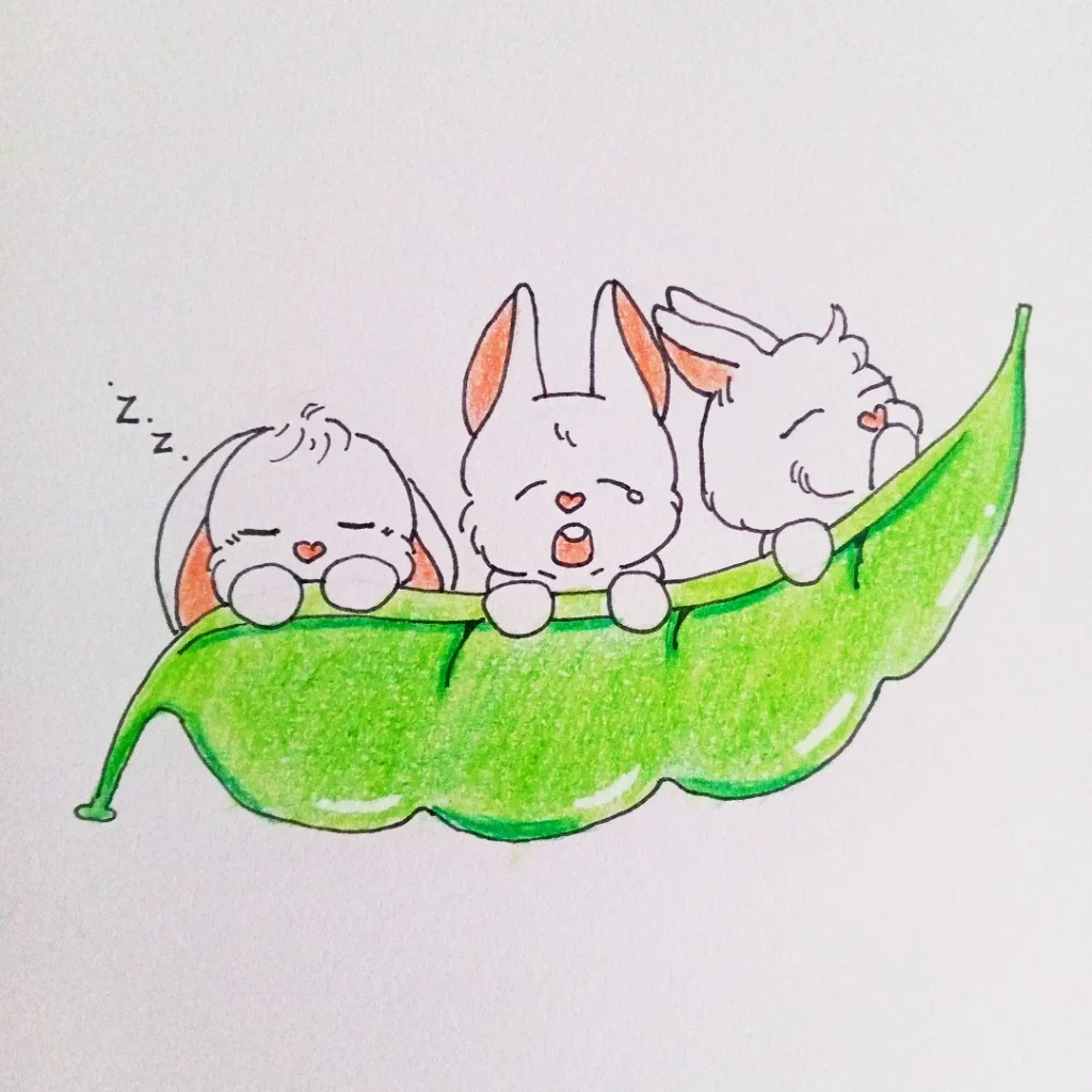 Bunny Trio in a Pod
