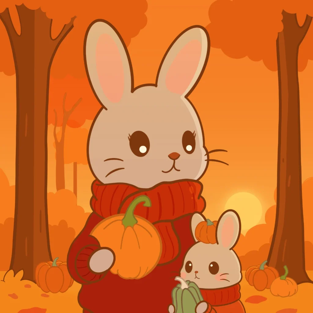 Autumn Pumpkin Bunnies
