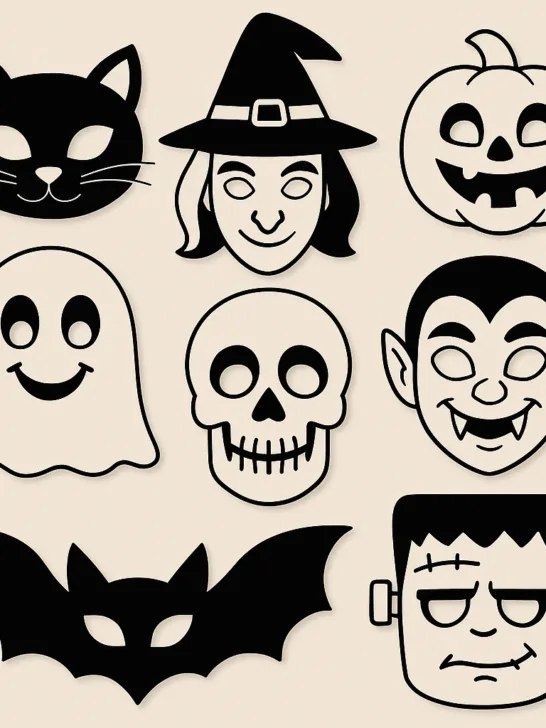 15 Easy Halloween Paper Masks (Printable Templates)